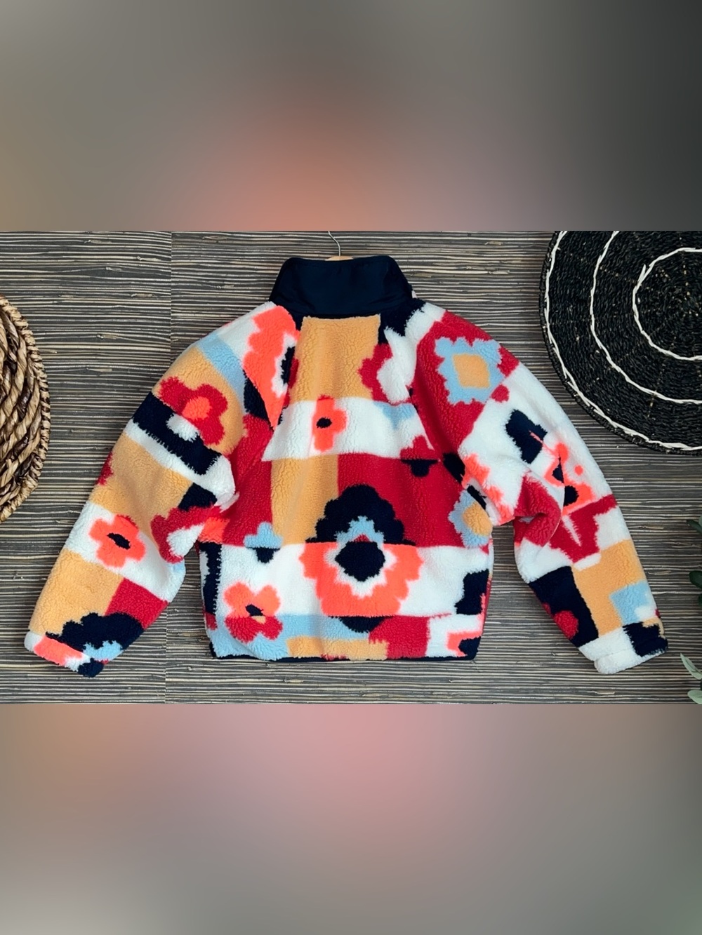 🆕 Free People Movement Hit The Slopes Printed Fleece Button Down Jacket $198 XS - Picture 5 of 16